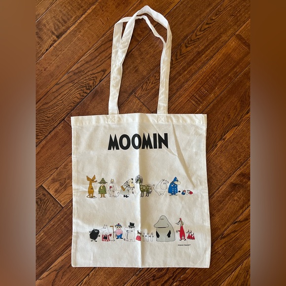 Moomin Bag 100% Cotton Tote Shopper White Multicolor - Picture 3 of 13